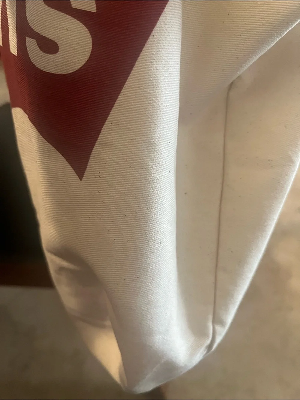 Levi's White Canvas Tote with Red Logo Panel